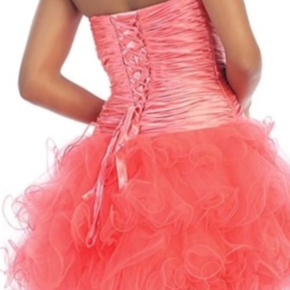 NWT coral ruffle convertible dress - Picture 2 of 8